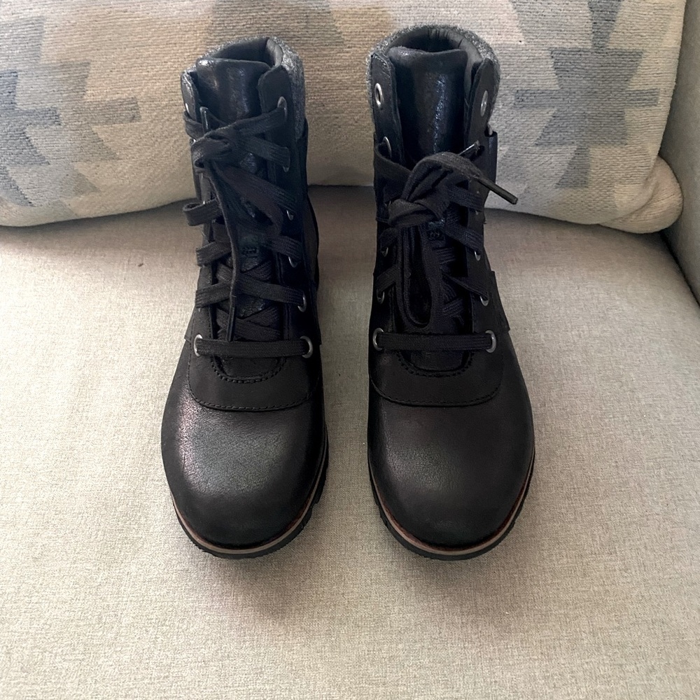 SOREL-Harlow Conquest-Black Winter Waterproof Boot 6.5,B NWOB - Picture 2 of 9